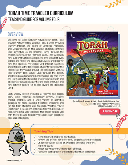 Torah Time Traveler Activity Book: Volume Four (PDF)