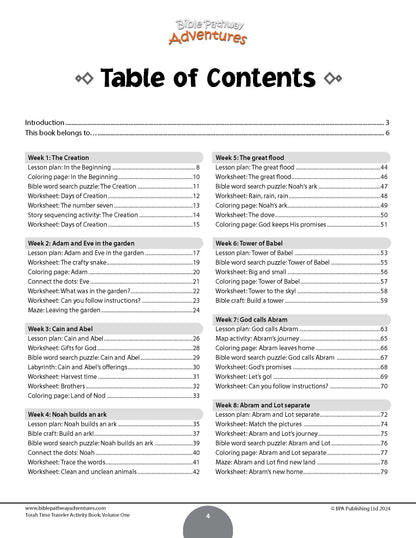 Curriculum | Torah Time Traveler Volume 1 for Grades K-2