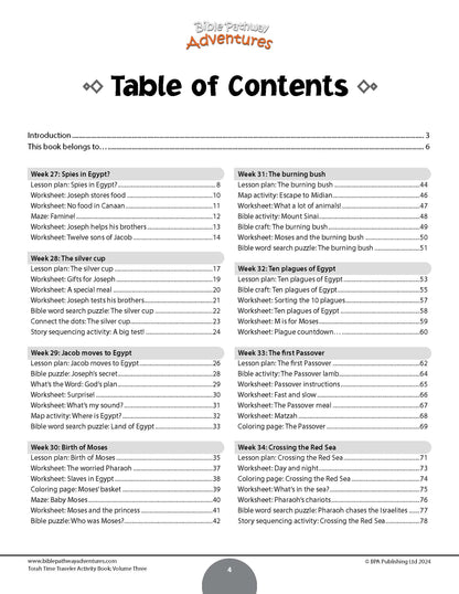 Curriculum | Torah Time Traveler Volume 3 for Grades K-2