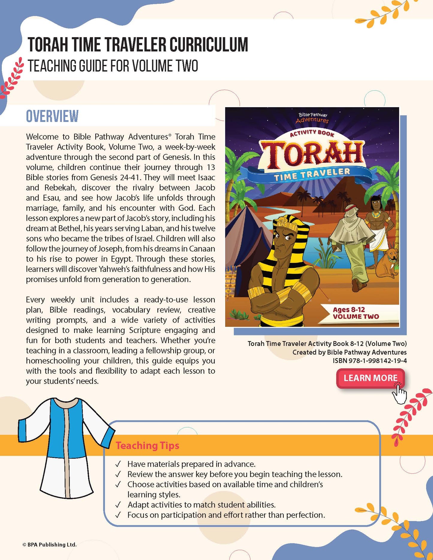 Torah Time Traveler Activity Book: Volume Two (PDF)
