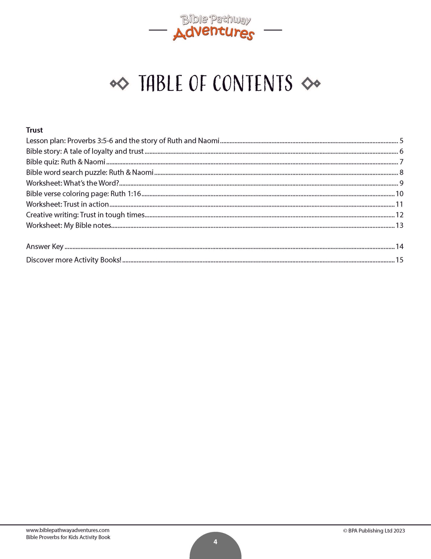 Trust: Bible Activity Book for Kids