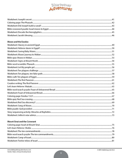Twelve Tribes of Israel Activity Book (PDF)