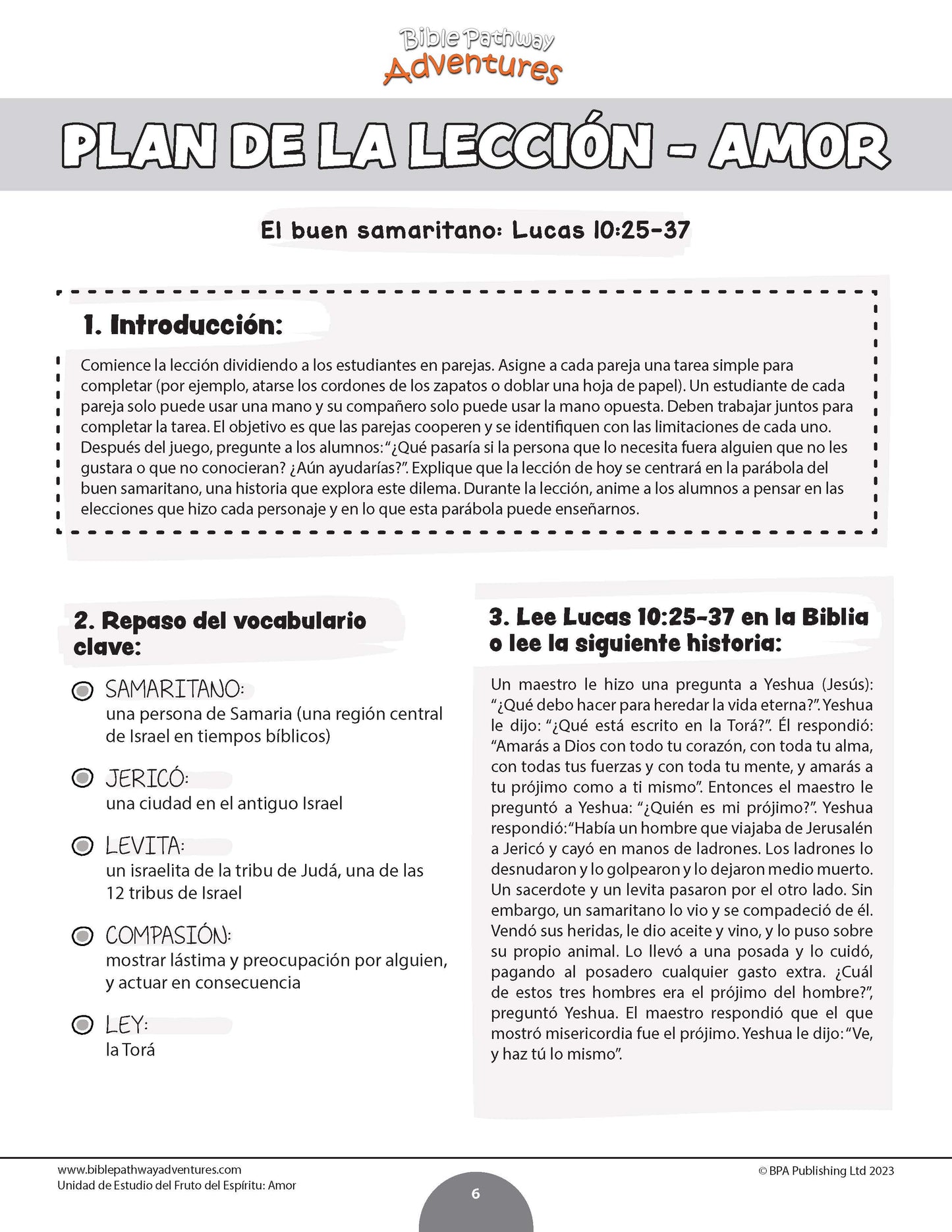 Unidad de estudio | Amor: Fruto del Espíritu (grados 3-6)