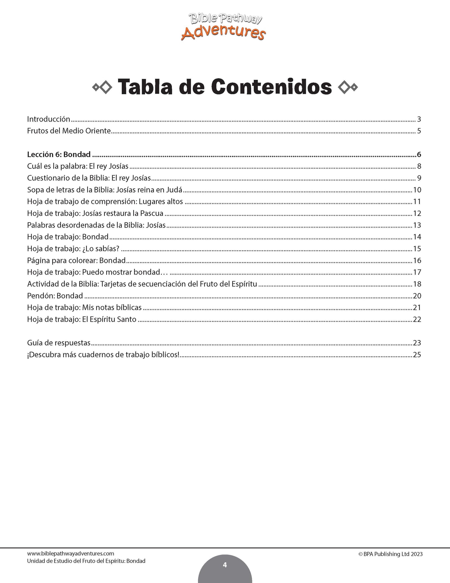 Unidad de estudio | Bondad: Fruto del Espíritu (grados 3-6)