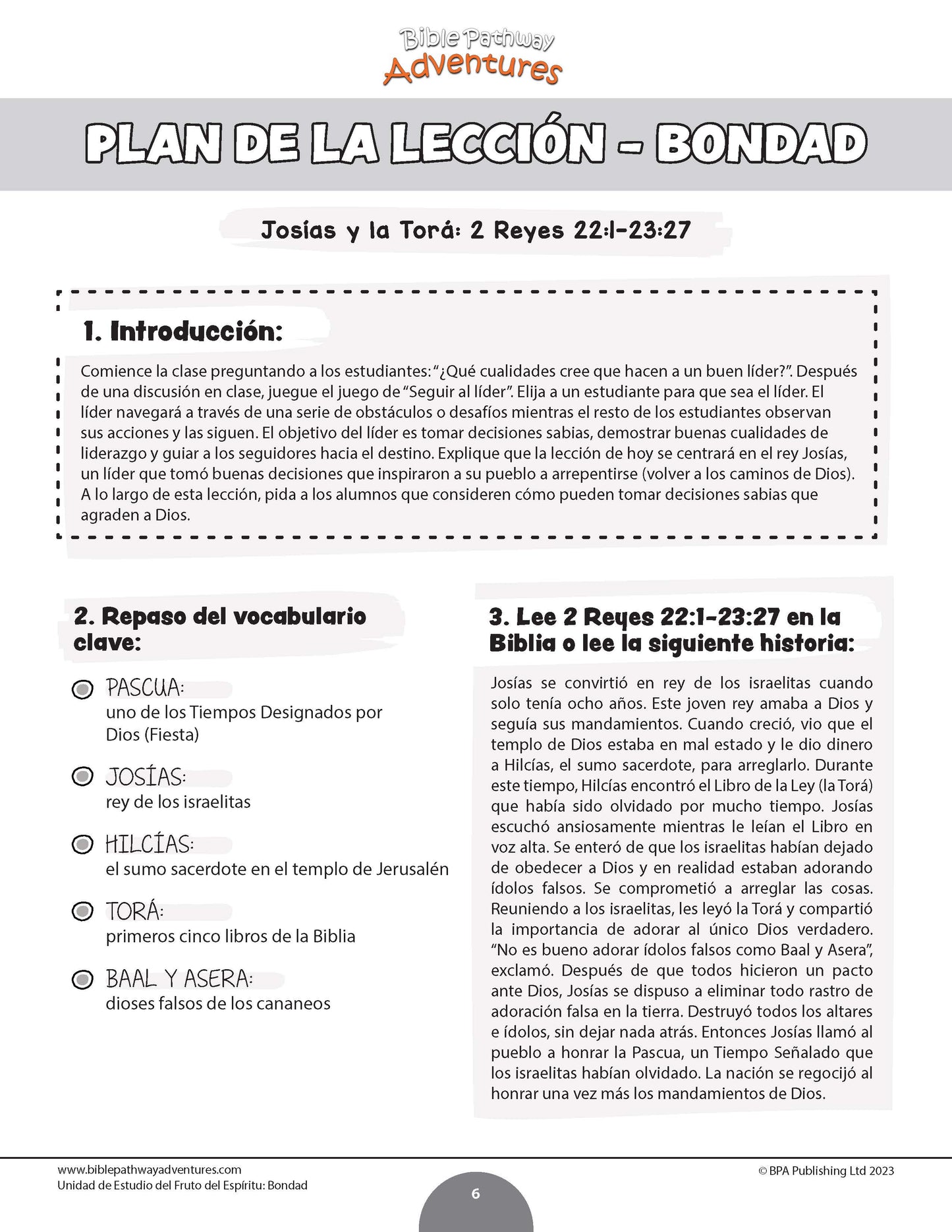 Unidad de estudio | Bondad: Fruto del Espíritu (grados 3-6)