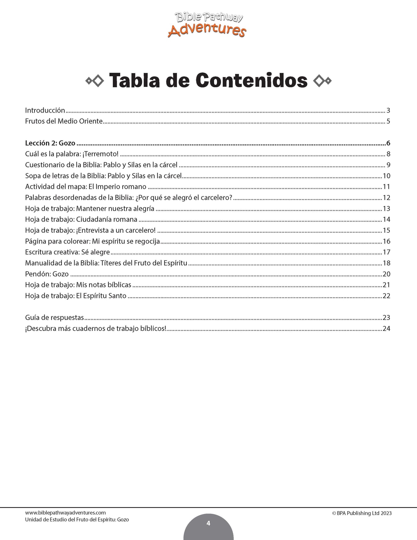Unidad de estudio | Gozo: Fruto del Espíritu (grados 3-6)