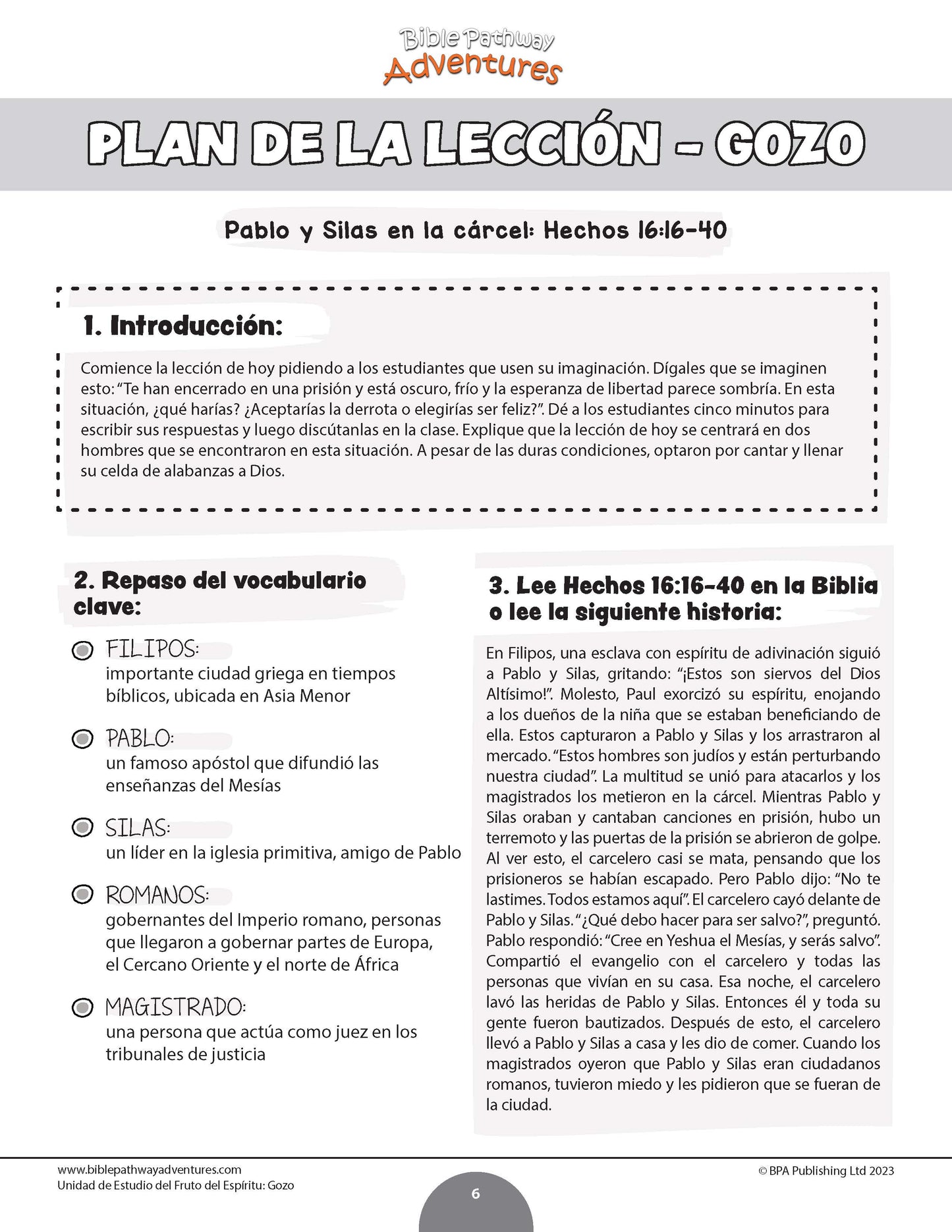 Unidad de estudio | Gozo: Fruto del Espíritu (grados 3-6)