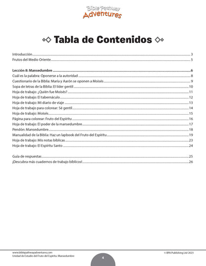 Unidad de estudio | Mansedumbre: Fruto del Espíritu (grados 3-6)