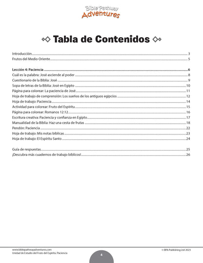 Unidad de estudio | Paciencia: Fruto del Espíritu (grados 3-6)