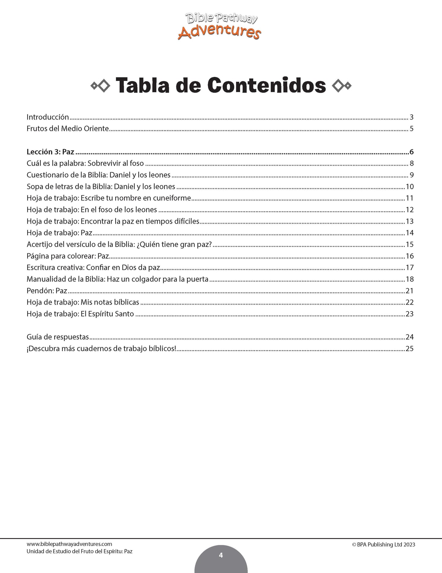 Unidad de estudio | Paz: Fruto del Espíritu (grados 3-6)