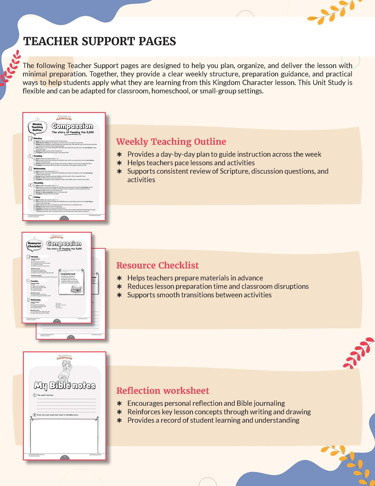 Compassion Bible Character Unit Study for Grades 3-6 | Feeding of the 5,000