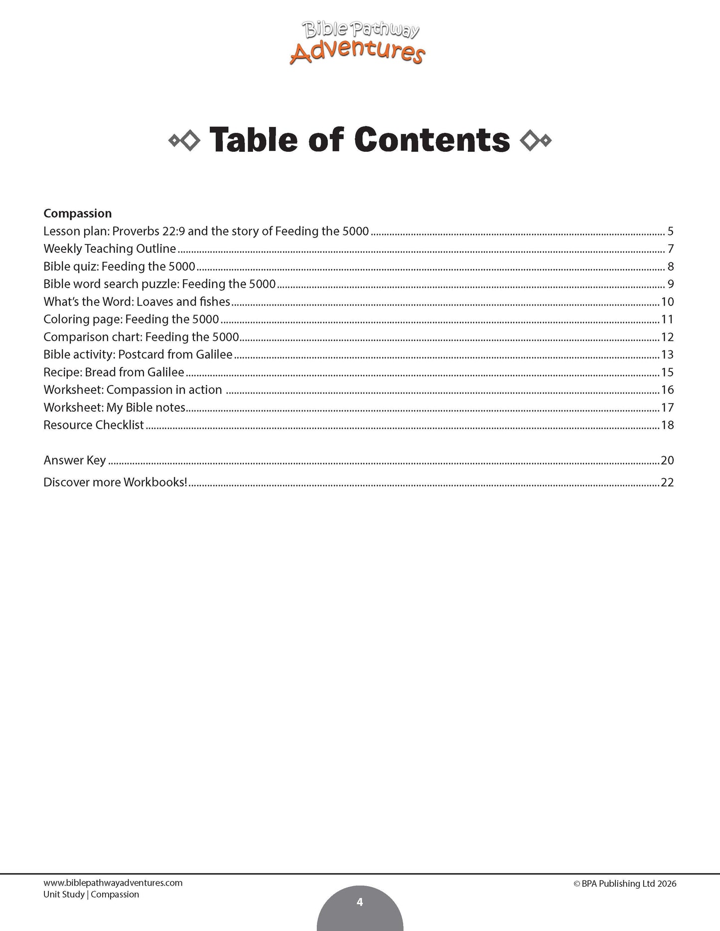 Compassion Bible Character Unit Study for Grades 3-6 | Feeding of the 5,000
