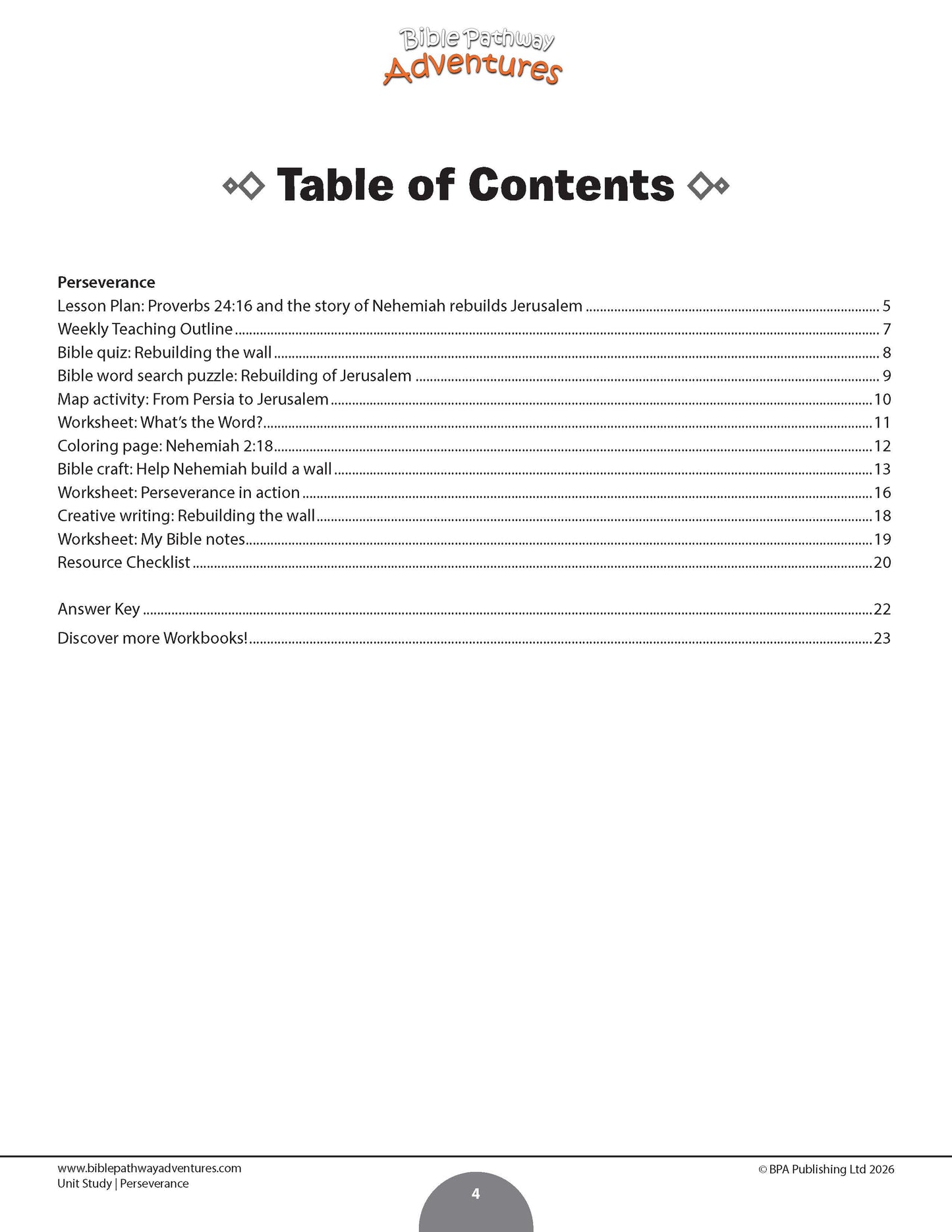 Perseverance Bible Character Unit Study for Grades 3-6 | Nehemiah Rebuilds Jerusalem