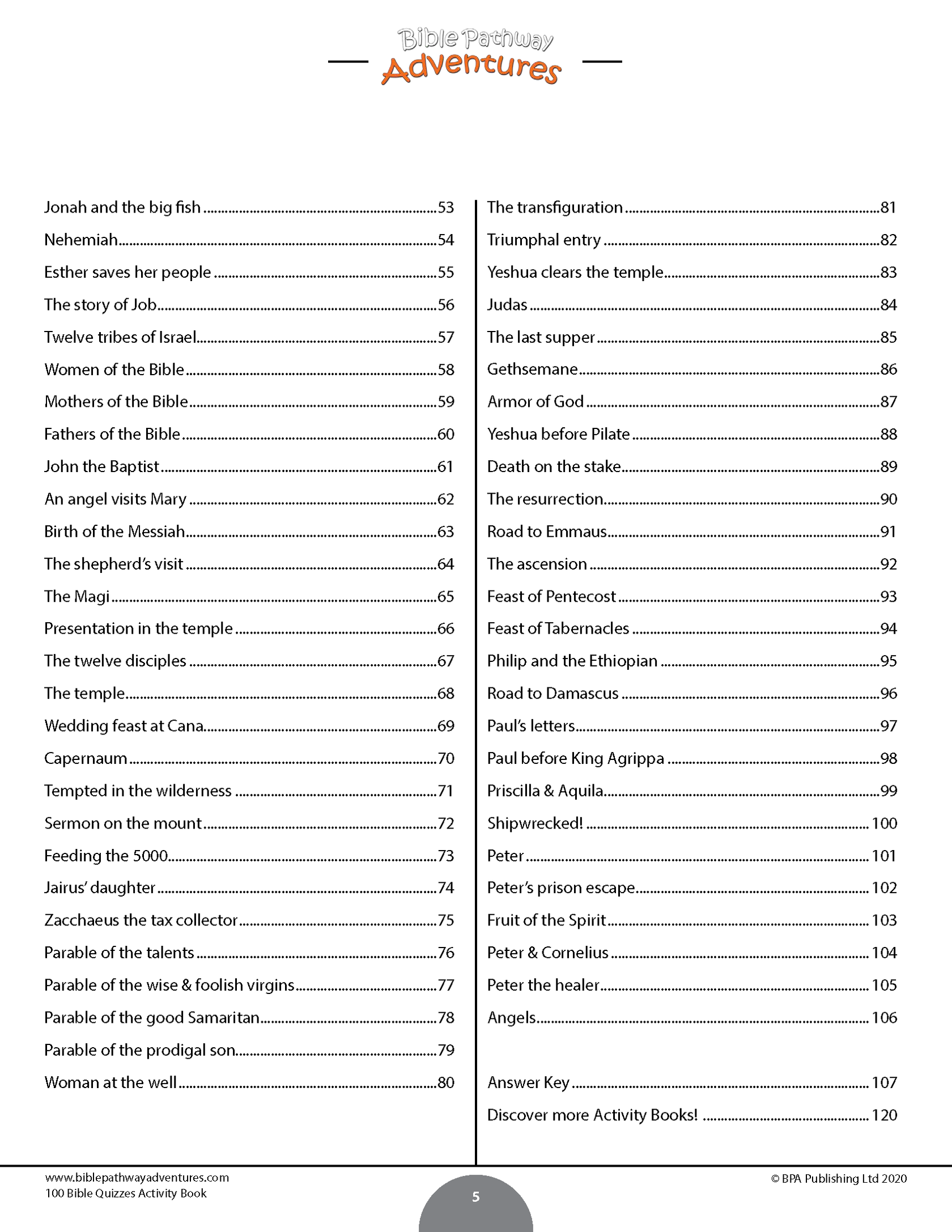 100 Bible Quizzes Activity Book (PDF) – Bible Pathway Adventures