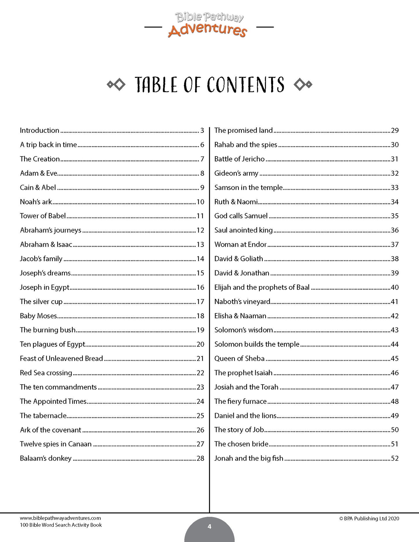 Libro de actividades de búsqueda de 100 palabras bíblicas