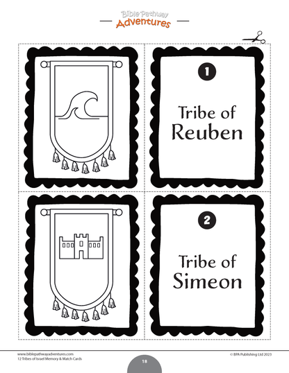 12 Tribes of Israel Memory & Match Cards