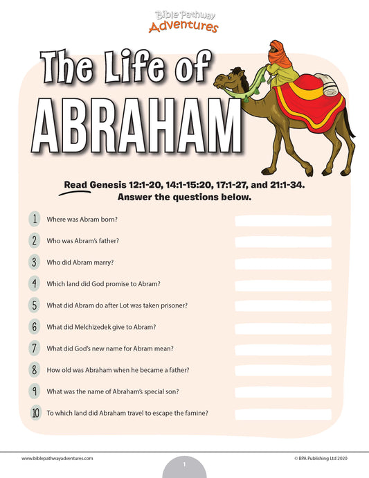 The Life of Abraham quiz (PDF)