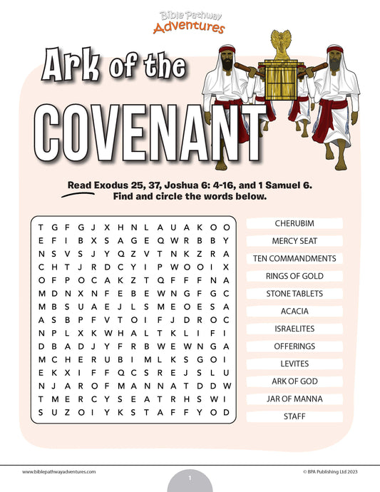Ark of the Covenant word search (PDF)