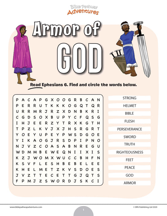 Armor of God word search (PDF)