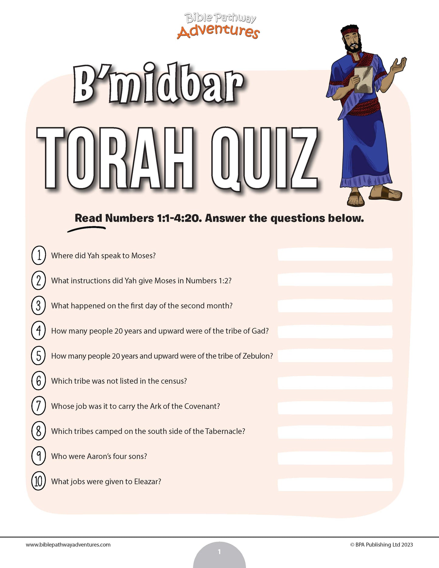 B’midbar Torah quiz