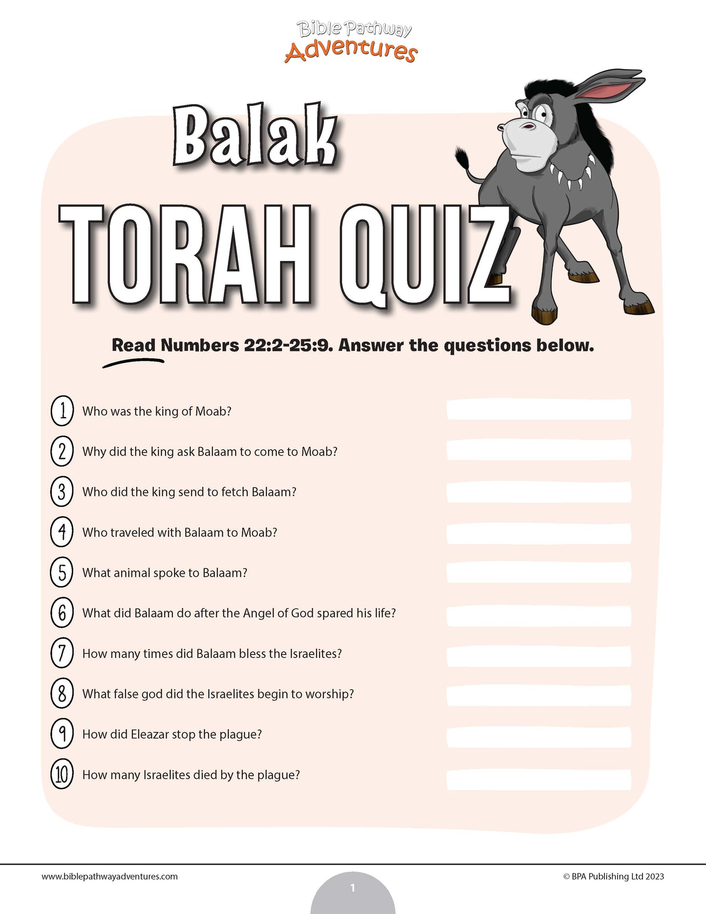 Cuestionario de Balak Torá