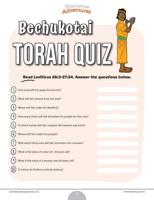 Bechukotai Torah quiz (PDF)