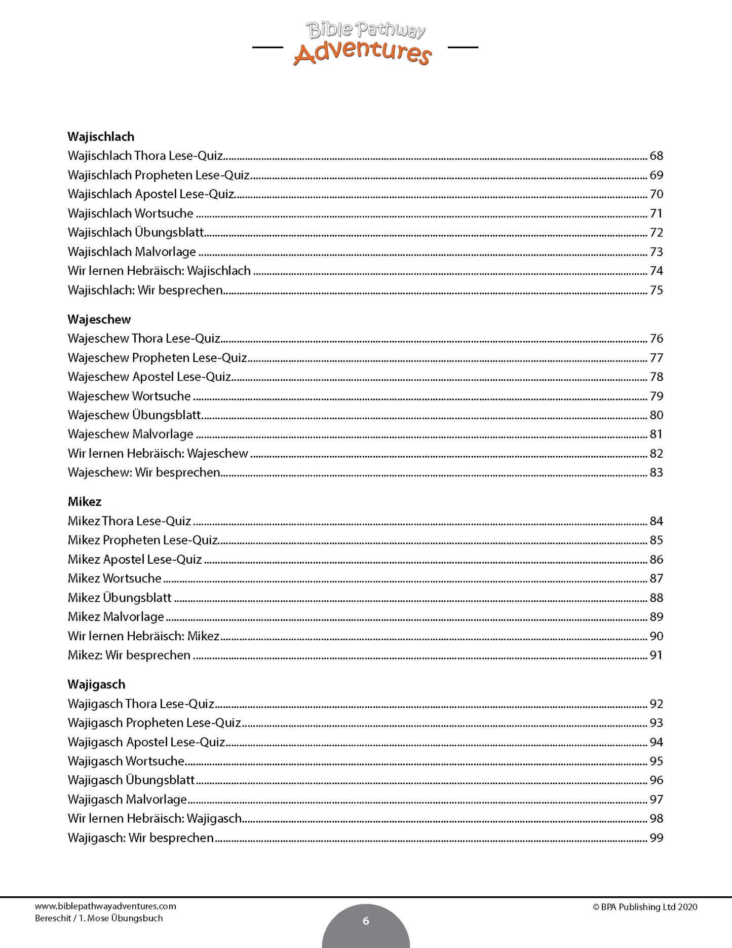Bereschit / 1. Mose Übungsbuch (PDF)
