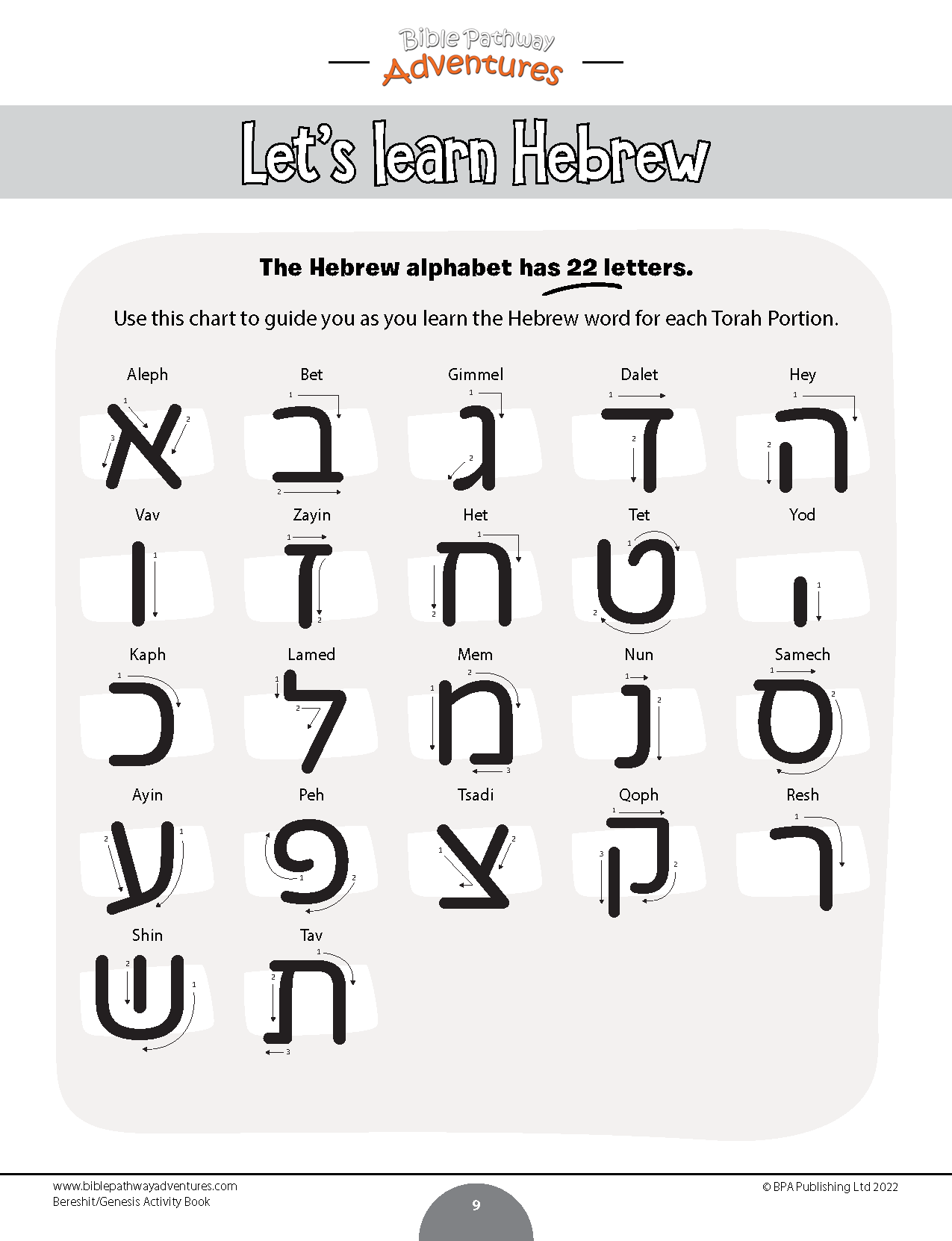 Bereshit / Genesis Torah Portion Activity Book – Bible Pathway Adventures