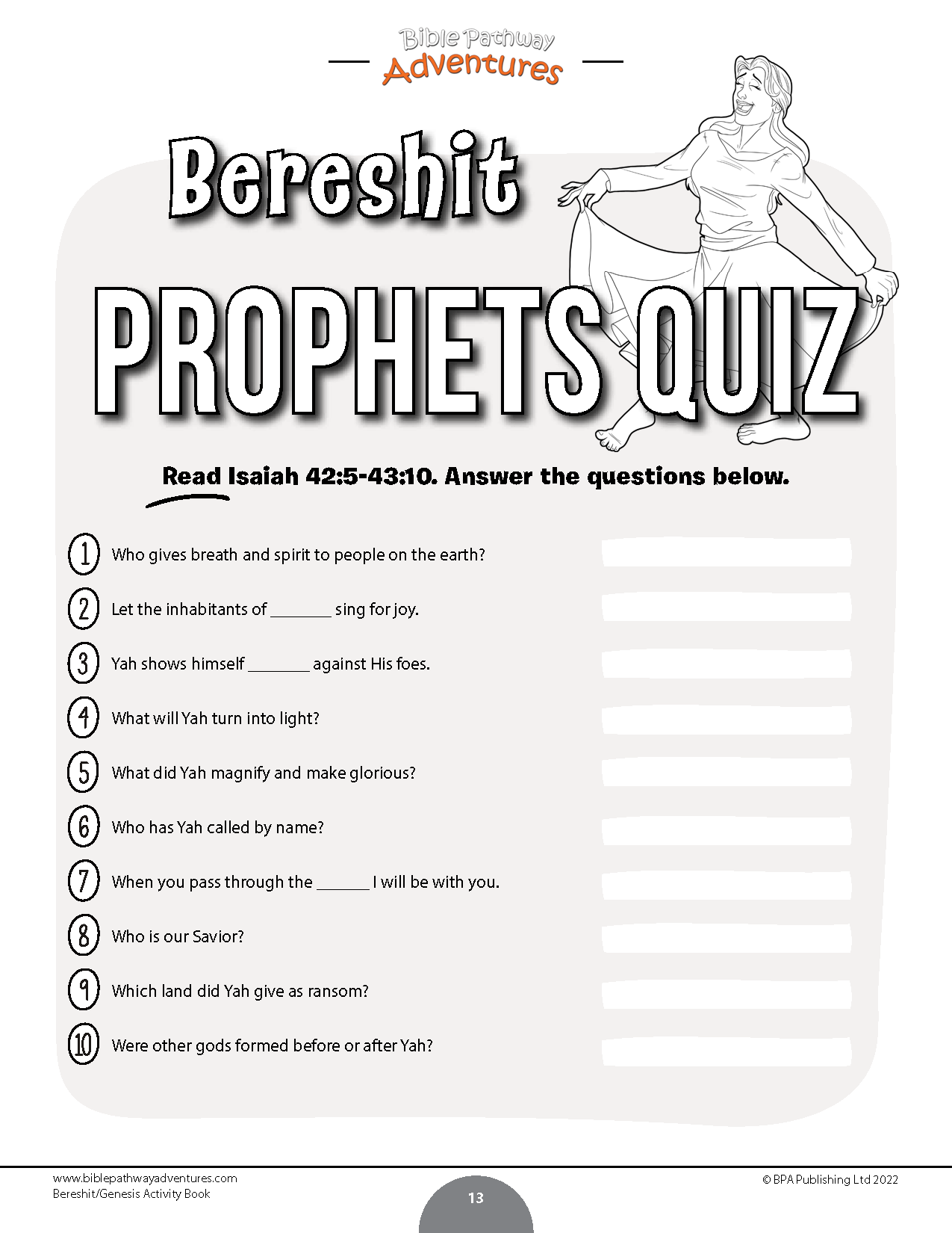 Bereshit / Genesis Torah Portion Activity Book (PDF)