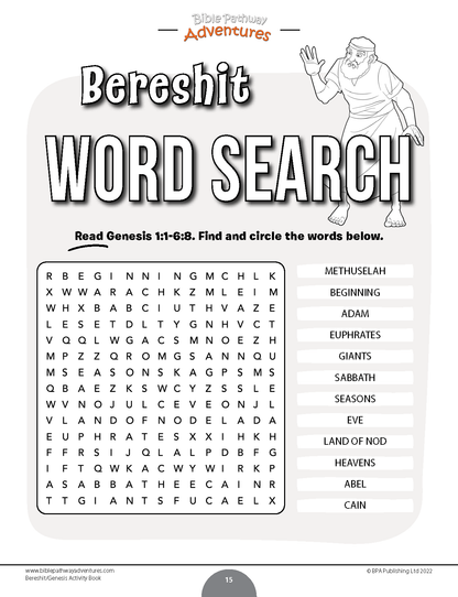 Bereshit | Libro de actividades de la porción de la Torá de Génesis