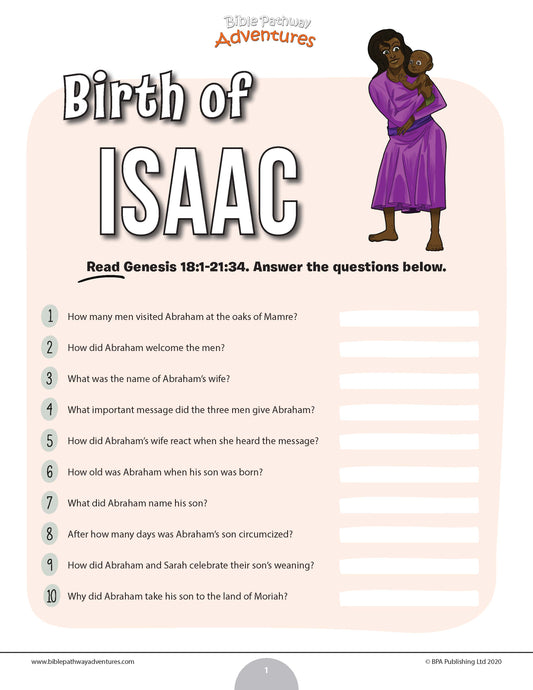 Cuestionario sobre el nacimiento de Isaac