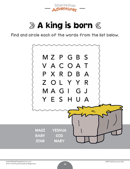 Libro de actividades del nacimiento del rey para principiantes