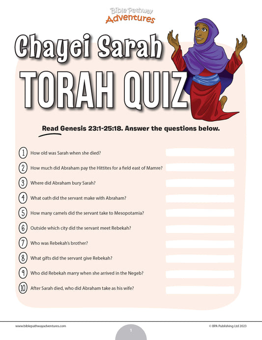 Chayei Sarah quiz (PDF)