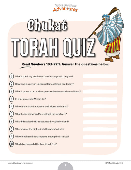Chukat Torah quiz (PDF)