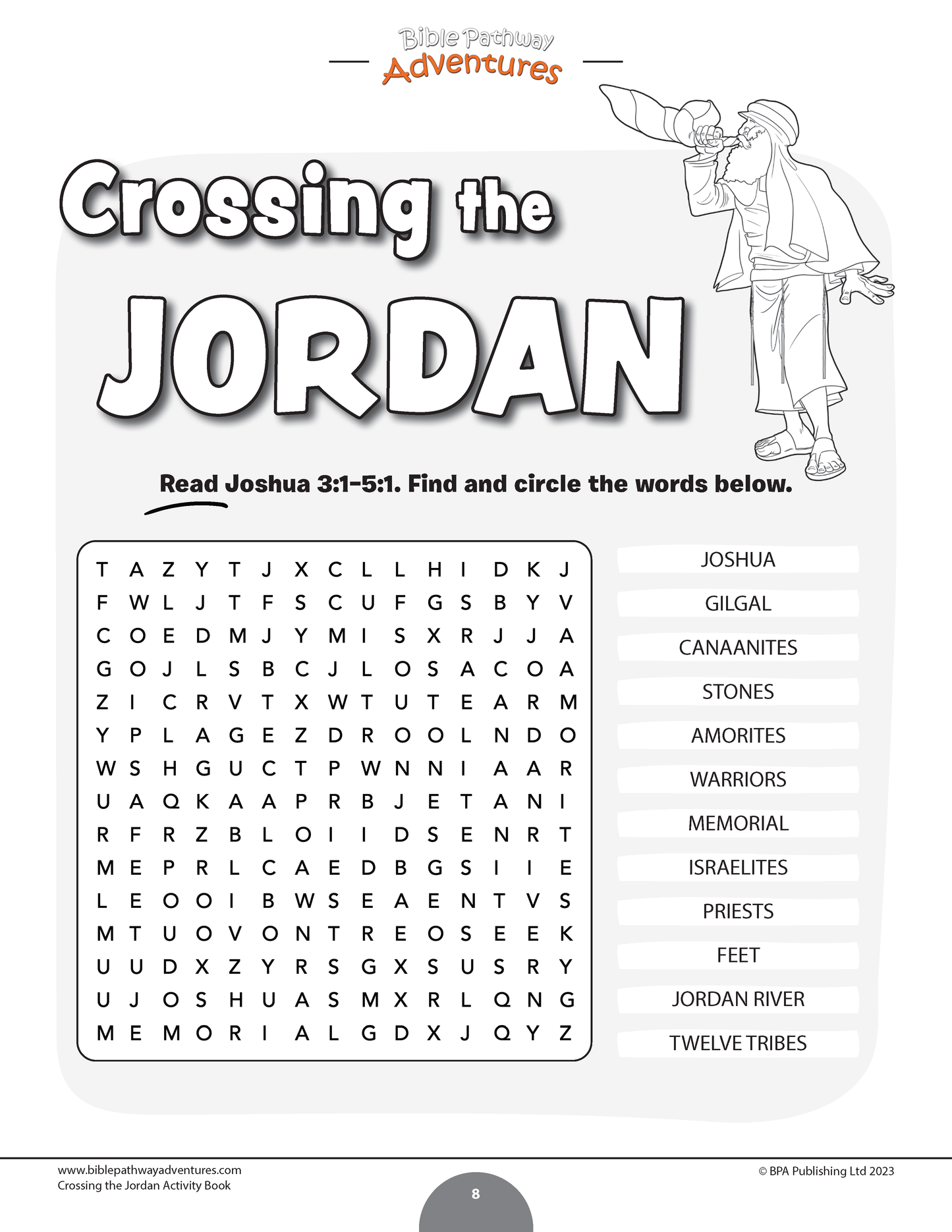 Libro de actividades Cruzando el Jordán