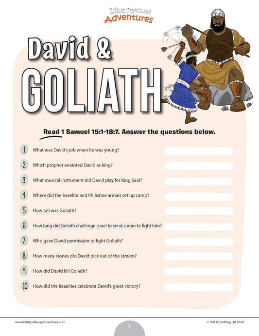 David & Goliath quiz (PDF)
