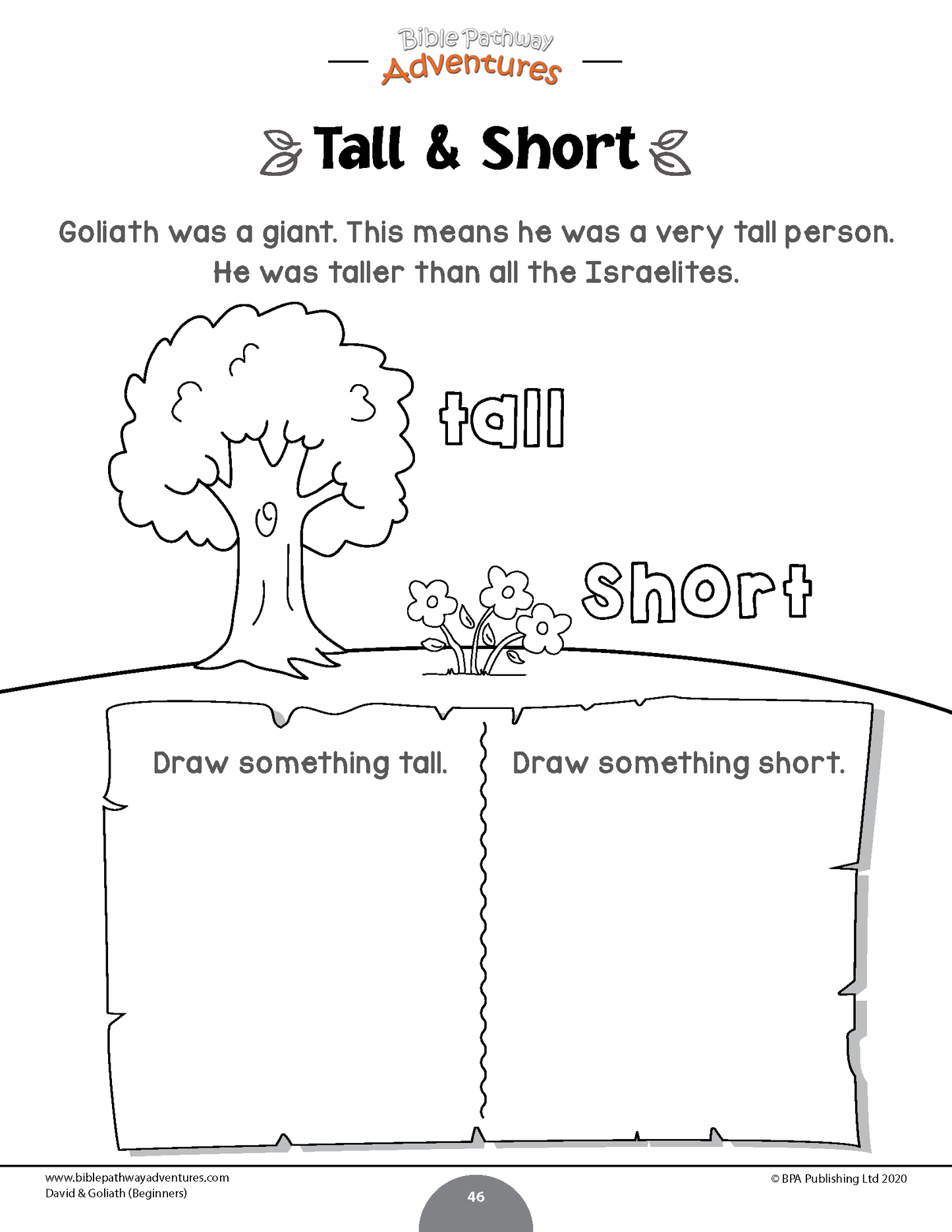 David and Goliath Activity Book for Beginners (PDF)