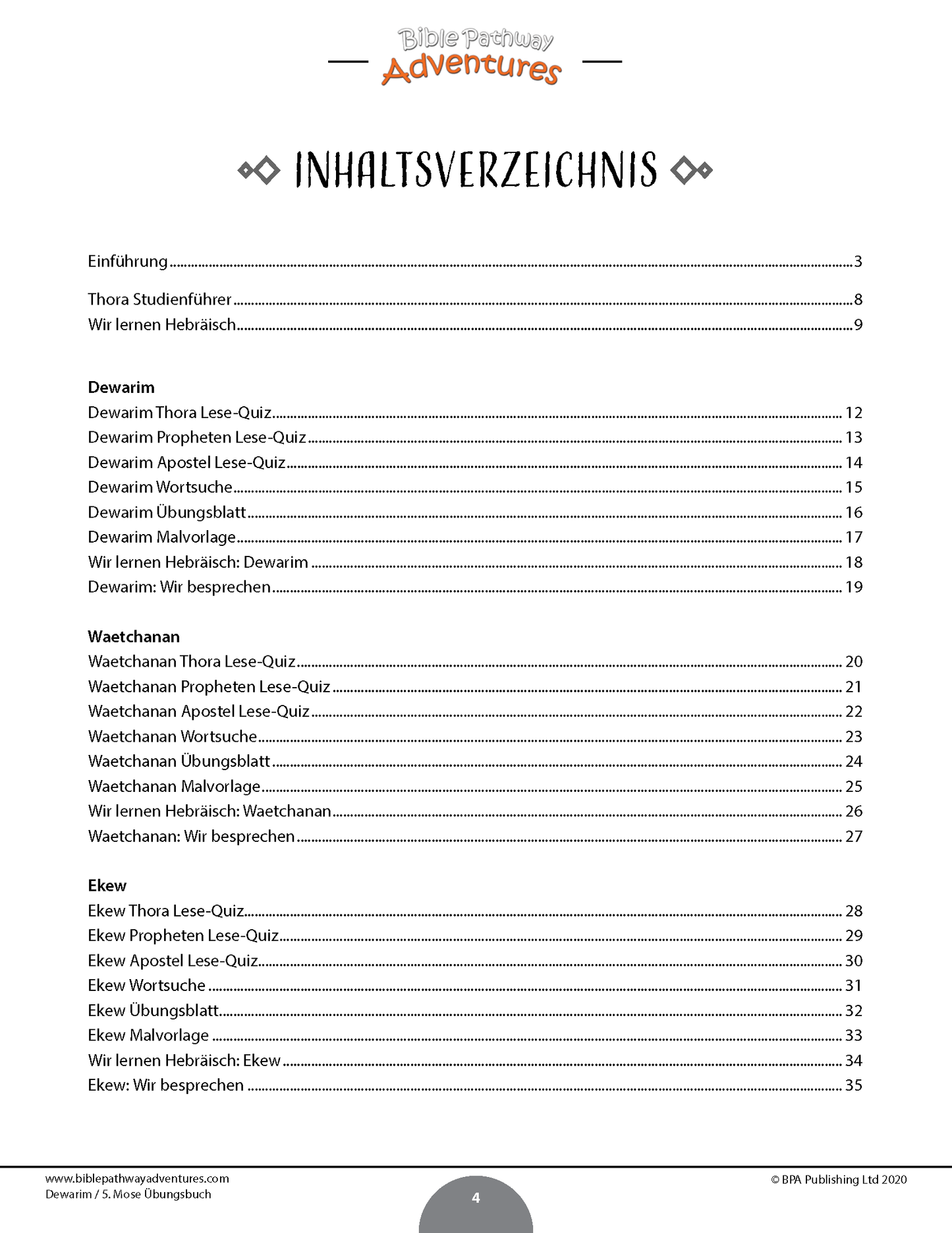 Dewarim / 5. Mose Übungsbuch (PDF)