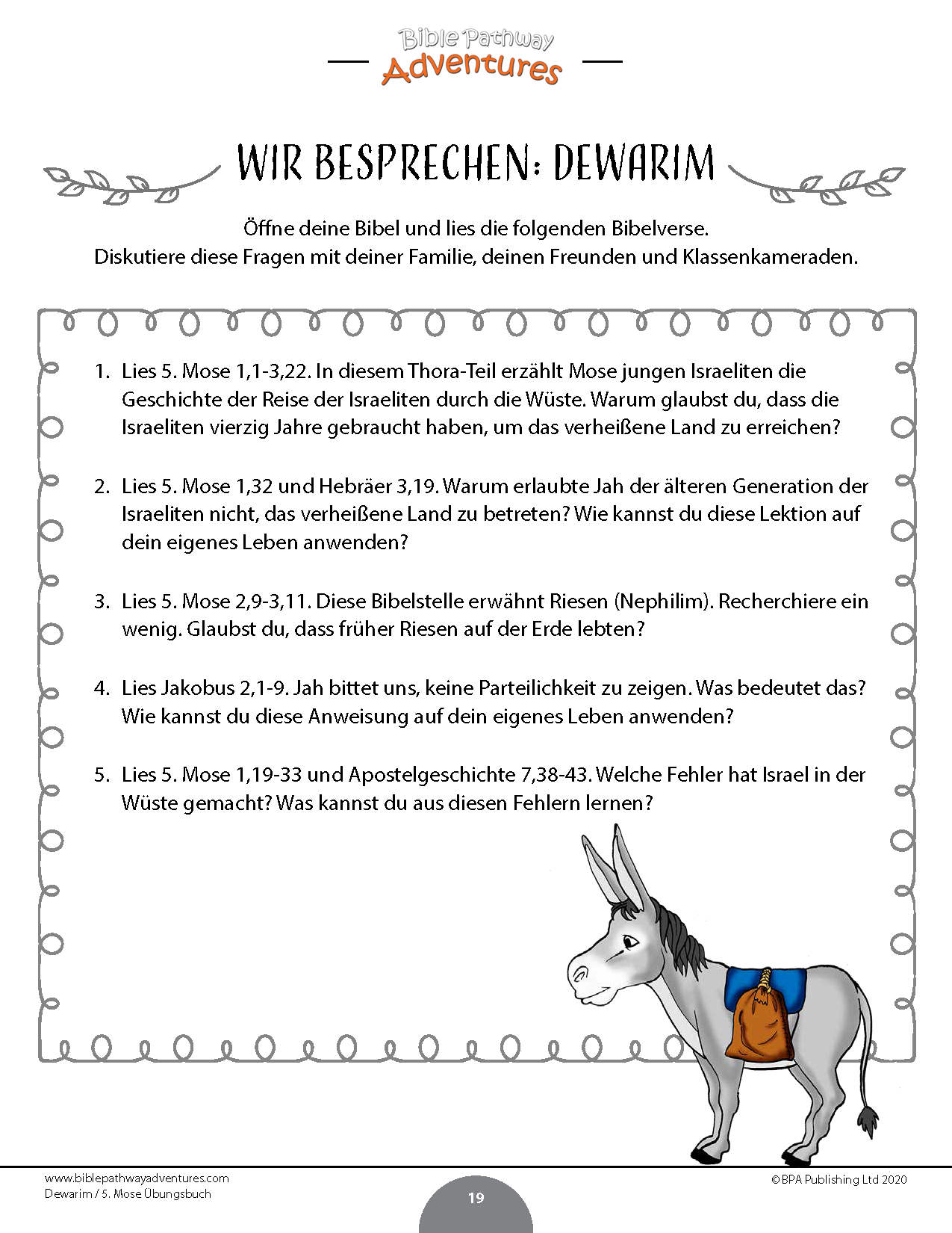 Dewarim / 5. Mose Übungsbuch (PDF)
