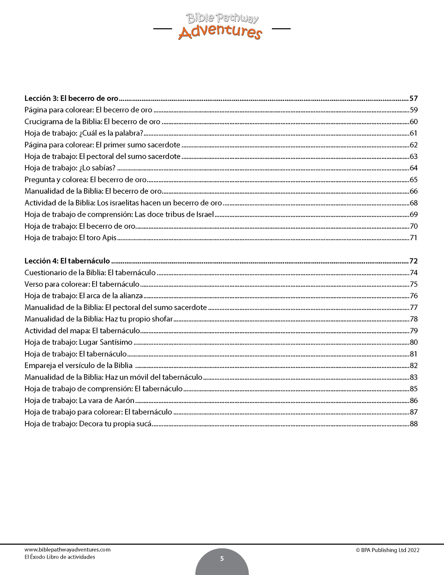 El Éxodo: Libro de actividades (PDF)