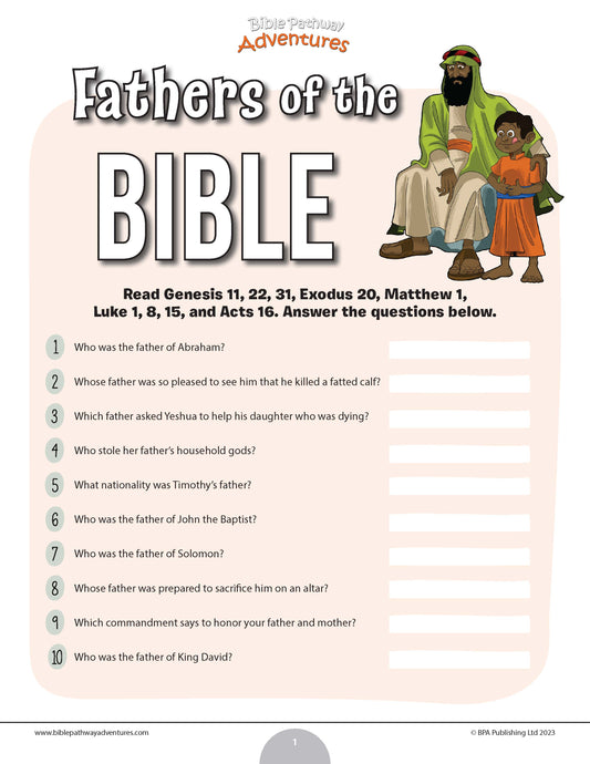 Fathers of the Bible quiz (PDF)