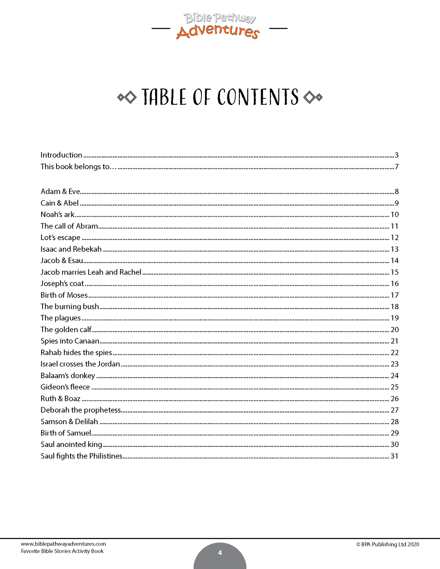 Favorite Bible Stories Activity Book (PDF)