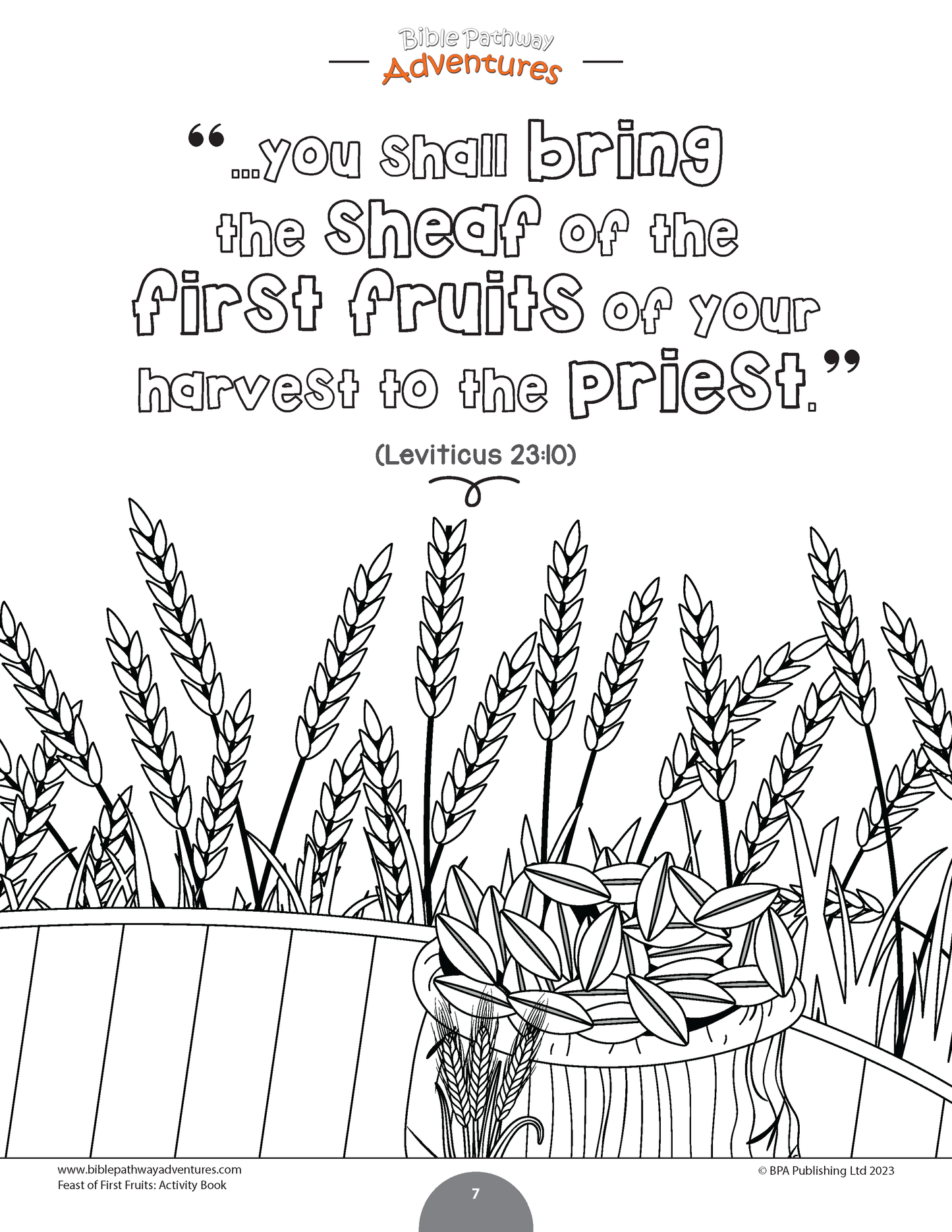 Feast of First Fruits Activity Book (PDF)