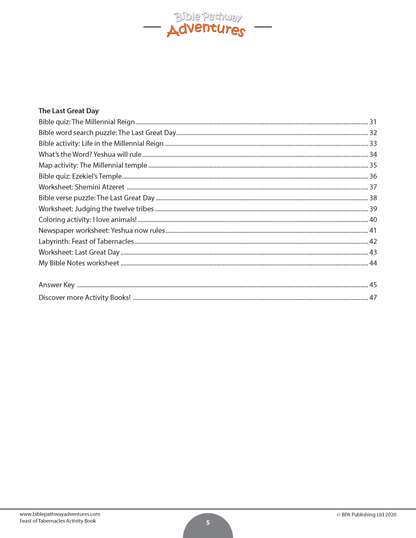 Feast of Tabernacles (Sukkot) Activity Book (PDF)