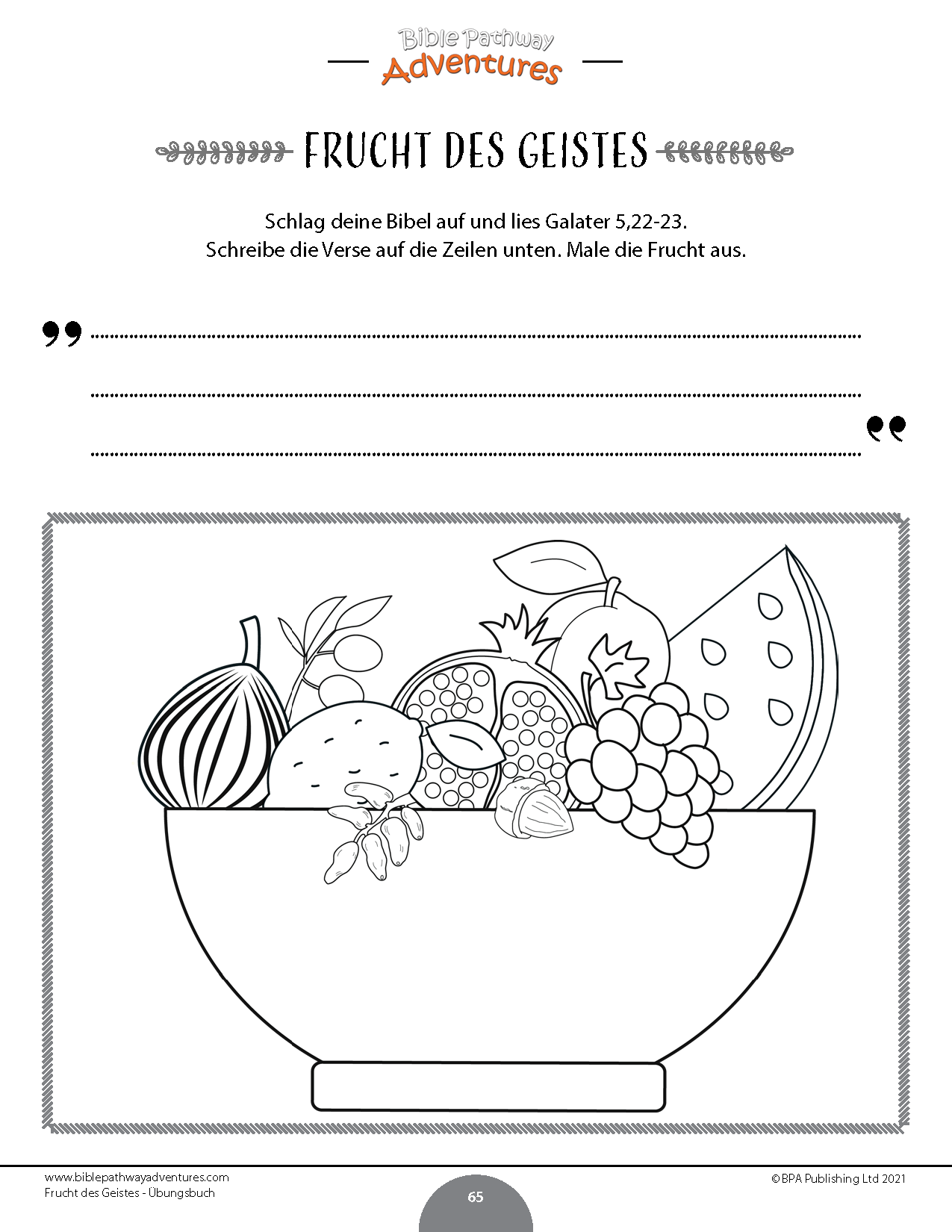 Frucht des Geistes - Übungsbuch (PDF)
