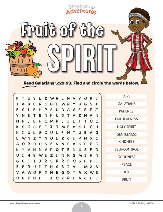 Fruit of the Spirit word search