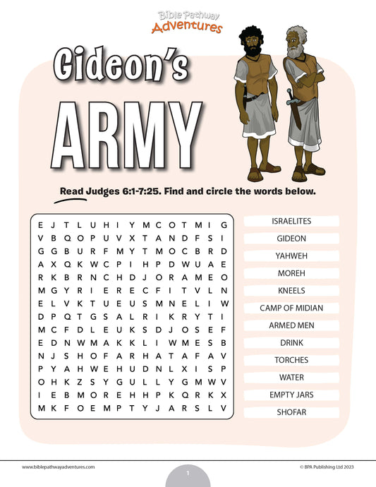 Gideon's Army word search (PDF)