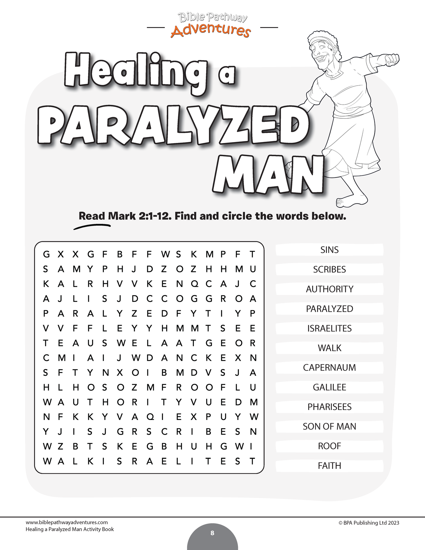 Libro de actividades para curar a un paralítico