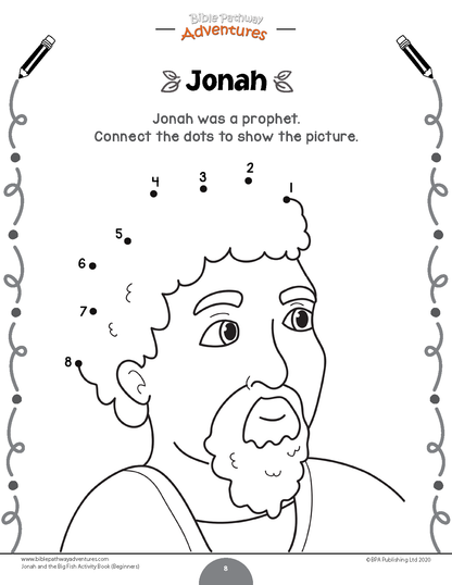 Libro de actividades de Jonás y el gran pez para principiantes
