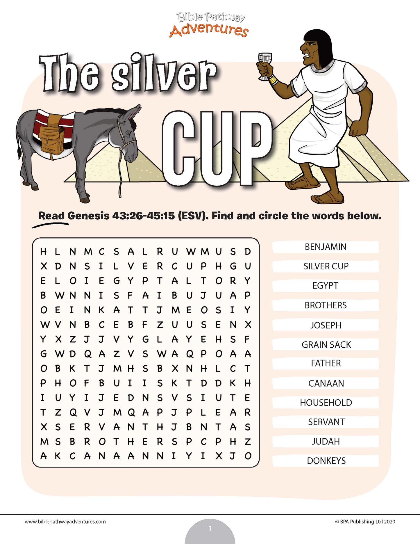 The Silver Cup word search